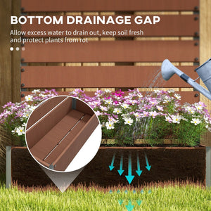 English Elm Outsunny Raised Planter Box with Vertical Trellis for Climbing Vines Outdoor Patio W2225P175538