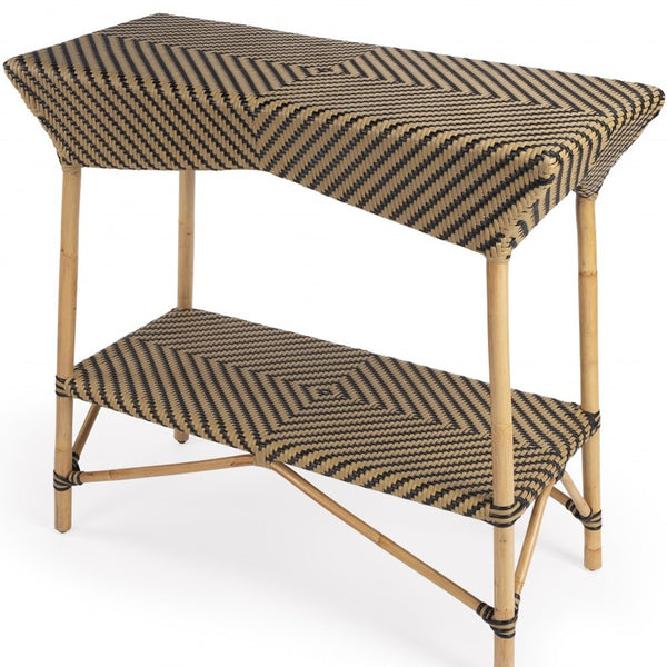 Homeroots Brown And Beige Rattan Bar Cart  Rattan 388949