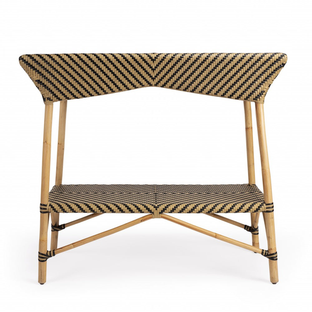 Homeroots Brown And Beige Rattan Bar Cart  Rattan 388949