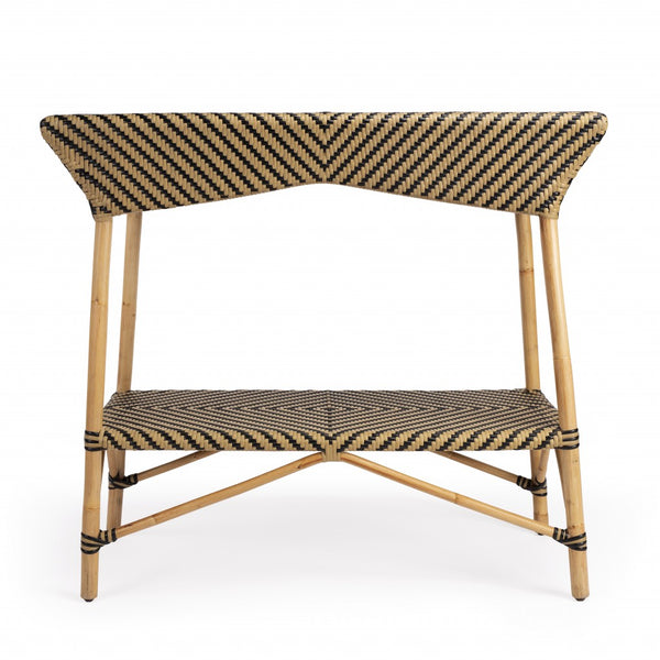 Homeroots Brown And Beige Rattan Bar Cart  Rattan 388949