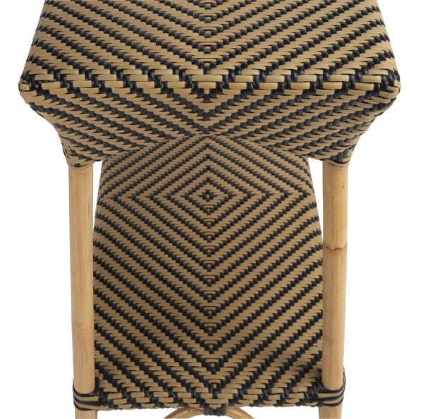 Homeroots Brown And Beige Rattan Bar Cart  Rattan 388949