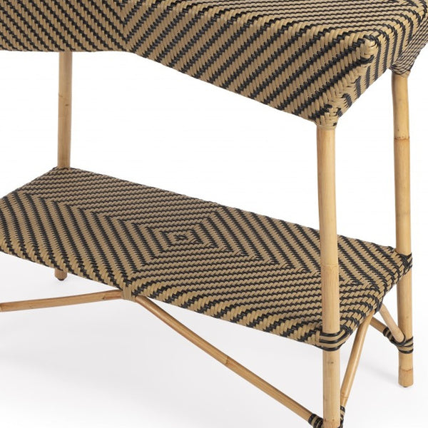 Homeroots Brown And Beige Rattan Bar Cart  Rattan 388949