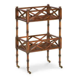 HomeRoots Plantation Cherry Mobile Server - Stylish Vintage-Design Bar Cart with Wheels & Ample Storage Space 388950