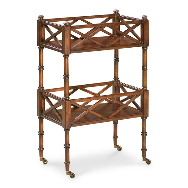 HomeRoots Plantation Cherry Mobile Server - Stylish Vintage-Design Bar Cart with Wheels & Ample Storage Space 388950