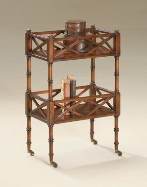 HomeRoots Plantation Cherry Mobile Server - Stylish Vintage-Design Bar Cart with Wheels & Ample Storage Space 388950
