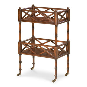 HomeRoots Plantation Cherry Mobile Server - Stylish Vintage-Design Bar Cart with Wheels & Ample Storage Space 388950