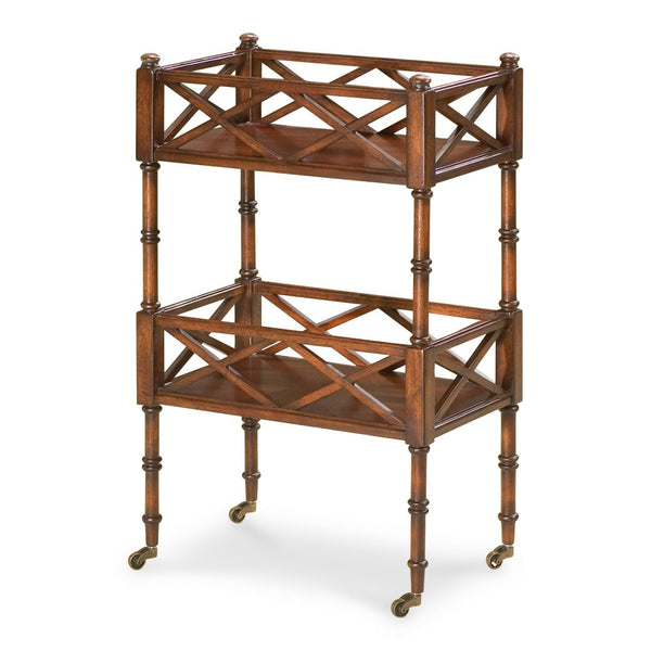 HomeRoots Plantation Cherry Mobile Server - Stylish Vintage-Design Bar Cart with Wheels & Ample Storage Space 388950