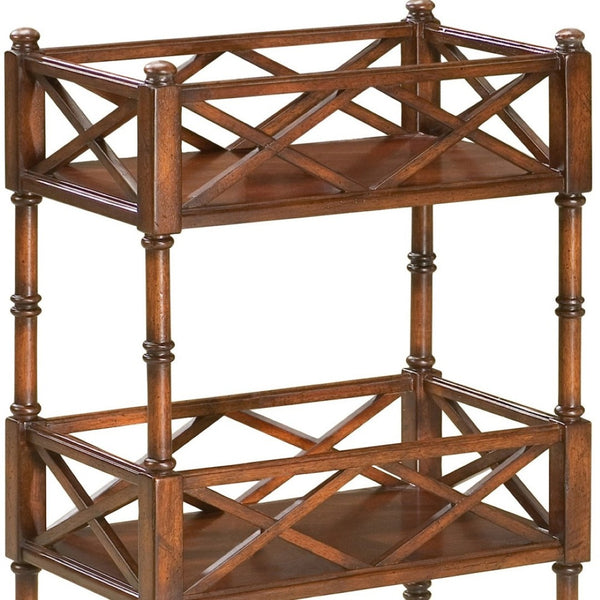 HomeRoots Plantation Cherry Mobile Server - Stylish Vintage-Design Bar Cart with Wheels & Ample Storage Space 388950