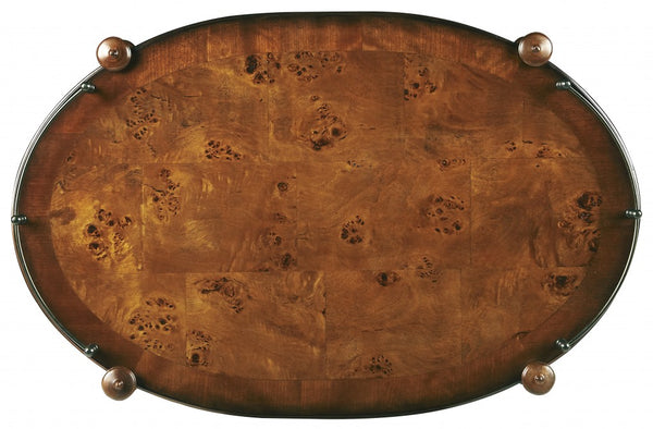 Homeroots Olive Ash Burl Tea Server  Wood 388953