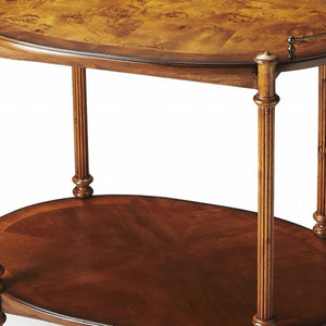 Homeroots Olive Ash Burl Tea Server  Wood 388953