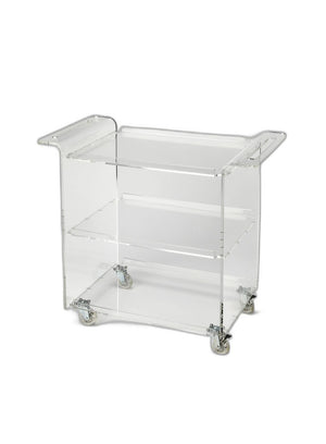 Homeroots Clear Acrylic Rolling Server Bar Cart  Acrylic 388954