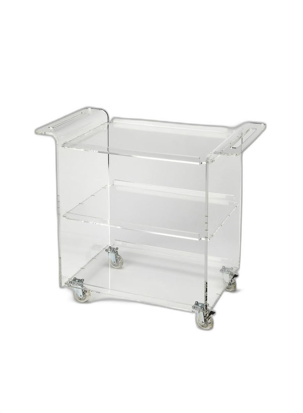 Homeroots Clear Acrylic Rolling Server Bar Cart  Acrylic 388954