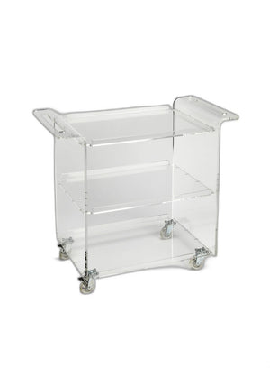 Homeroots Clear Acrylic Rolling Server Bar Cart  Acrylic 388954