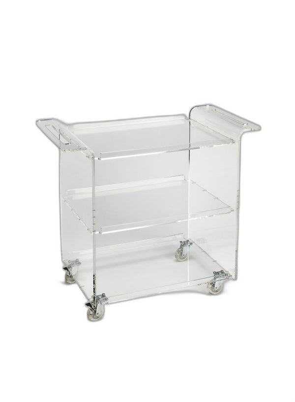 Homeroots Clear Acrylic Rolling Server Bar Cart  Acrylic 388954