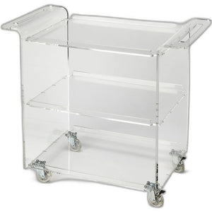 Homeroots Clear Acrylic Rolling Server Bar Cart  Acrylic 388954