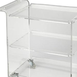 Homeroots Clear Acrylic Rolling Server Bar Cart  Acrylic 388954