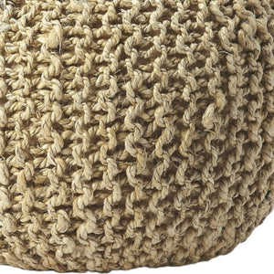 Homeroots 19" Natural Jute Round Pouf Ottoman   388957