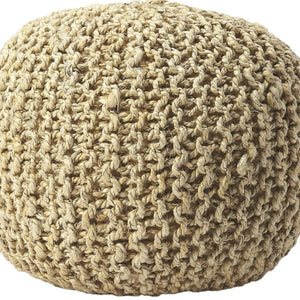 Homeroots 19" Natural Jute Round Pouf Ottoman   388957