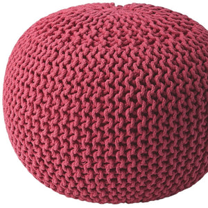 Homeroots 19" Pink Round Pouf Ottoman   388958