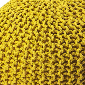 Homeroots 19" Gold Round Pouf Ottoman - Stylish Multi-functional Accent Seat & Foot Rest For Modern Spaces   388959