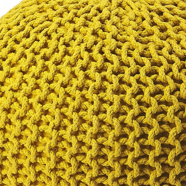 Homeroots 19" Gold Round Pouf Ottoman - Stylish Multi-functional Accent Seat & Foot Rest For Modern Spaces   388959