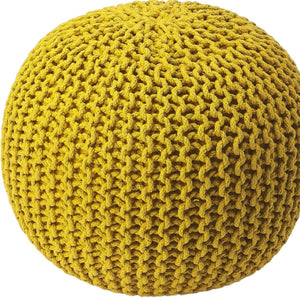 Homeroots 19" Gold Round Pouf Ottoman - Stylish Multi-functional Accent Seat & Foot Rest For Modern Spaces   388959