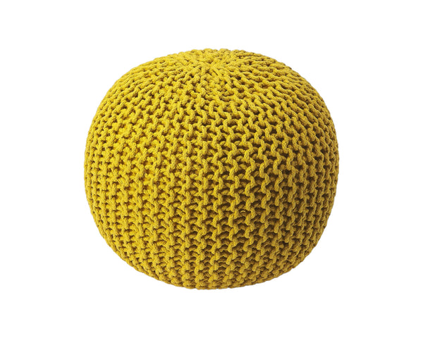 Homeroots 19" Gold Round Pouf Ottoman - Stylish Multi-functional Accent Seat & Foot Rest For Modern Spaces   388959