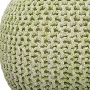 Homeroots 19" Green Round Pouf Ottoman   388961