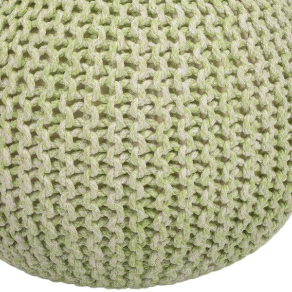 Homeroots 19" Green Round Pouf Ottoman   388961