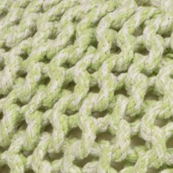 Homeroots 19" Green Round Pouf Ottoman   388961