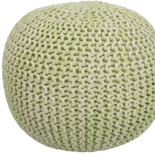 Homeroots 19" Green Round Pouf Ottoman   388961