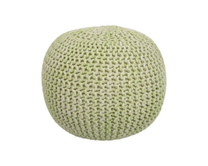 Homeroots 19" Green Round Pouf Ottoman   388961