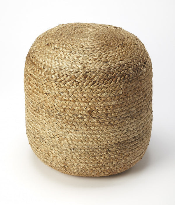 Homeroots 16" Jute Round Pouf Ottoman   388969