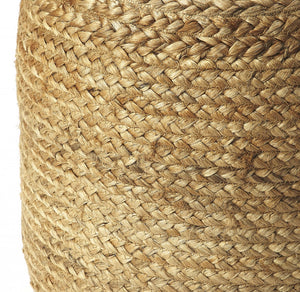 Homeroots 16" Jute Round Pouf Ottoman   388969