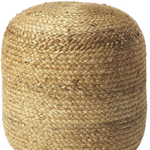 Homeroots 16" Jute Round Pouf Ottoman   388969