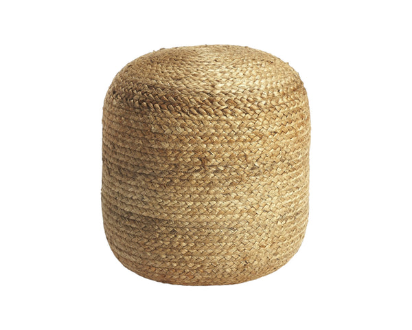 Homeroots 16" Jute Round Pouf Ottoman   388969