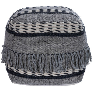 Homeroots 21" Gray Pouf Ottoman   388974