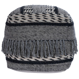 Homeroots 21" Gray Pouf Ottoman   388974