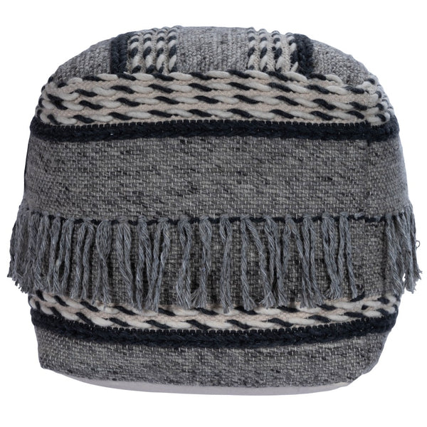 Homeroots 21" Gray Pouf Ottoman   388974