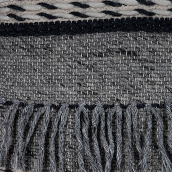 Homeroots 21" Gray Pouf Ottoman   388974