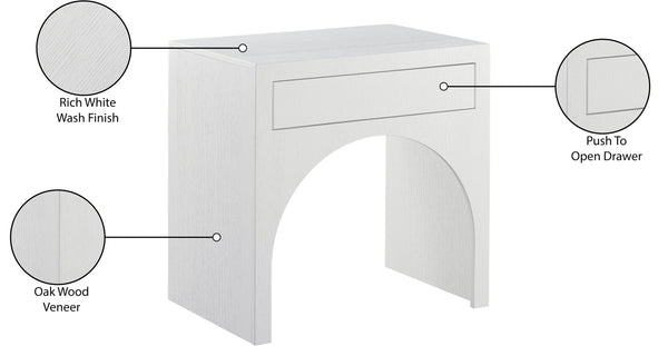 August White Night Stand 388White-NS Meridian Furniture
