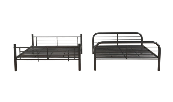 English Elm Bristol Gunmetal Full/Full Bunk Bed with Convertible Split Function, Metal Slat System & Guardrail B2726S00489