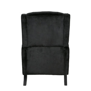 English Elm Christopher Knight Home® - Pushback Mid Century Wingback Recliner Chair with Rivet Trim, Upholstered Fabric Accent Seat for Living Room Black 63486.00NVLTBLK