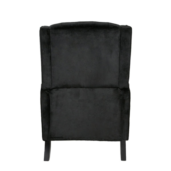 English Elm Christopher Knight Home® - Pushback Mid Century Wingback Recliner Chair with Rivet Trim, Upholstered Fabric Accent Seat for Living Room Black 63486.00NVLTBLK