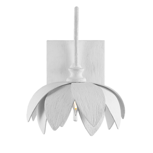 Sweetheart Wall Sconce - Nature-Inspired Gesso White Metal Fixture for Elegant Indoor Lighting