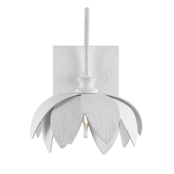 Sweetheart Wall Sconce - Nature-Inspired Gesso White Metal Fixture for Elegant Indoor Lighting