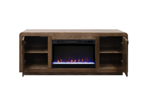 English Elm Eclipse 65 Inch Fireplace Tv Stand For Tvs Up To 75" - Elegant Bourbon & Walnut Finish With Heat B108P345181