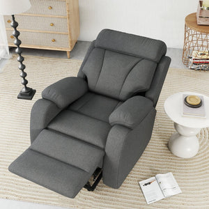 English Elm Power Lift Recliner For Seniors – Compact Electric Chair In Dark Gray Snowflake Velvet, Remote Control W1028S00052-GIGA
