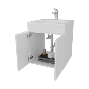 English Elm White Modern Bathroom Vanity With Integrated Basin & Two-Door Storage For Compact Spaces B062P355535-GIGA