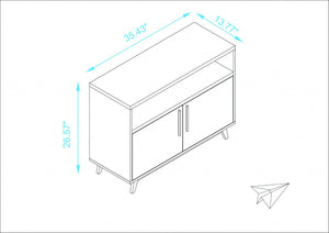 HomeRoots Modern Two-Door Console Cabinet - Stylish Black & Natural Accent for Versatile Storage & Display Solutions 389027
